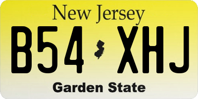 NJ license plate B54XHJ
