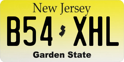 NJ license plate B54XHL