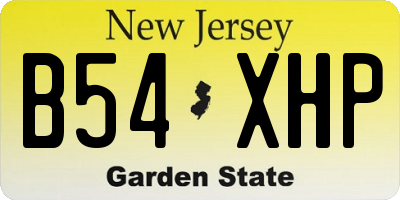 NJ license plate B54XHP