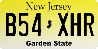 NJ license plate B54XHR