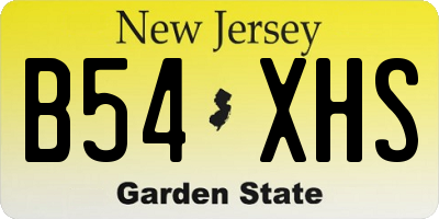 NJ license plate B54XHS