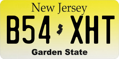 NJ license plate B54XHT