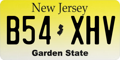 NJ license plate B54XHV