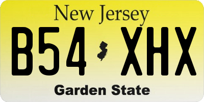 NJ license plate B54XHX