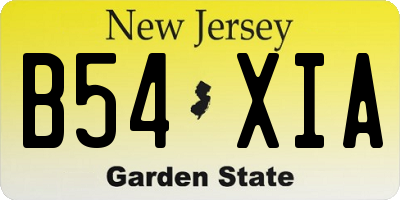 NJ license plate B54XIA