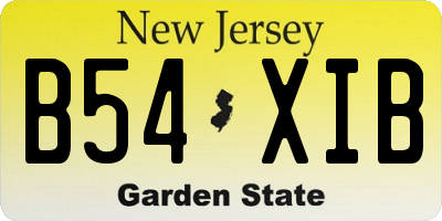 NJ license plate B54XIB