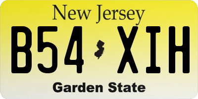 NJ license plate B54XIH