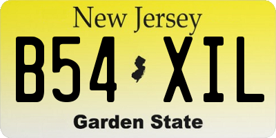 NJ license plate B54XIL