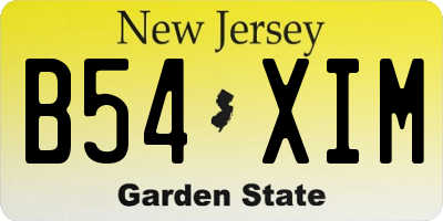 NJ license plate B54XIM