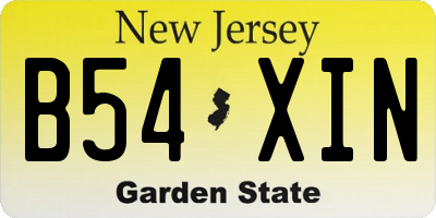 NJ license plate B54XIN