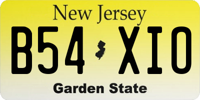 NJ license plate B54XIO