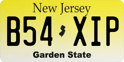 NJ license plate B54XIP