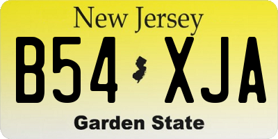 NJ license plate B54XJA