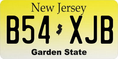 NJ license plate B54XJB