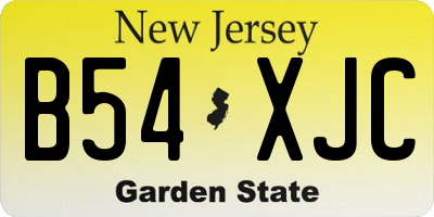 NJ license plate B54XJC