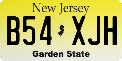 NJ license plate B54XJH