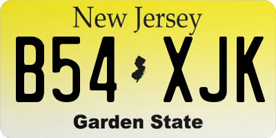 NJ license plate B54XJK