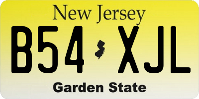 NJ license plate B54XJL