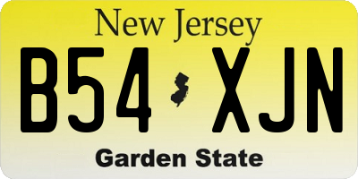 NJ license plate B54XJN