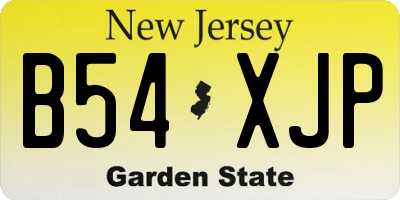 NJ license plate B54XJP