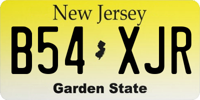 NJ license plate B54XJR