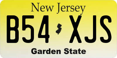 NJ license plate B54XJS