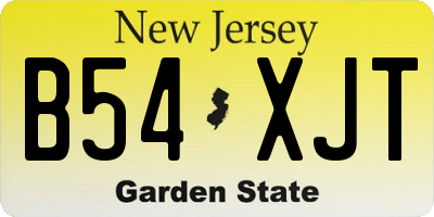 NJ license plate B54XJT