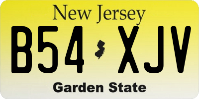 NJ license plate B54XJV