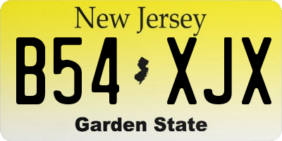 NJ license plate B54XJX