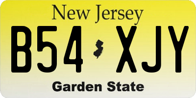 NJ license plate B54XJY