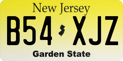 NJ license plate B54XJZ