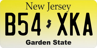 NJ license plate B54XKA