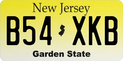 NJ license plate B54XKB