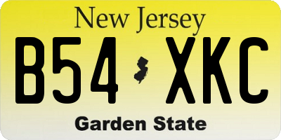 NJ license plate B54XKC
