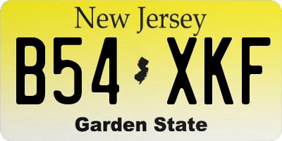 NJ license plate B54XKF