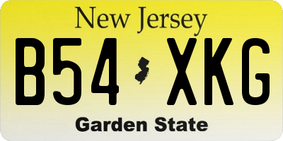 NJ license plate B54XKG