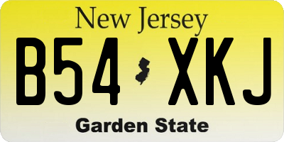 NJ license plate B54XKJ
