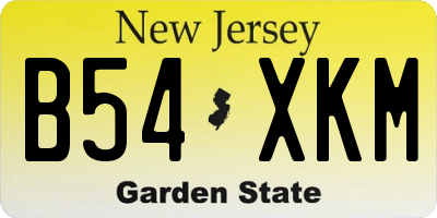 NJ license plate B54XKM