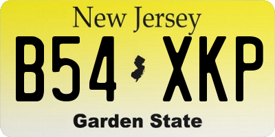 NJ license plate B54XKP