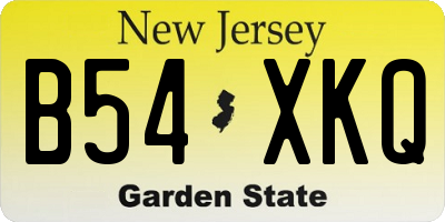 NJ license plate B54XKQ
