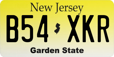 NJ license plate B54XKR