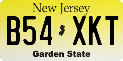 NJ license plate B54XKT