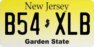 NJ license plate B54XLB