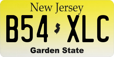 NJ license plate B54XLC