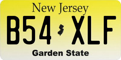 NJ license plate B54XLF