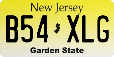 NJ license plate B54XLG