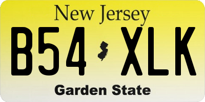 NJ license plate B54XLK