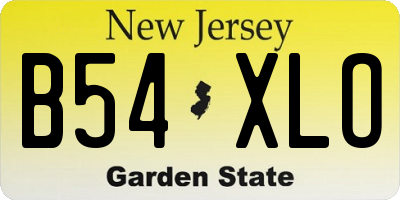 NJ license plate B54XLO
