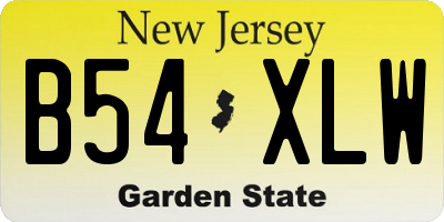 NJ license plate B54XLW