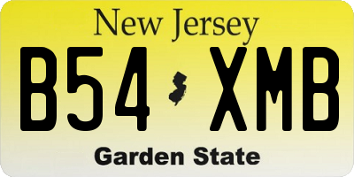NJ license plate B54XMB
